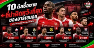 10 ดีลขายนักเตะที่ดีที่สุดของอาร์เซนอล รวมดีลขายคุ้มและทำกำไรให้ปืนใหญ่