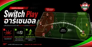 Switch Play อาร์เซนอล อธิบายการเปลี่ยนแกนบุกจากฝั่งหนึ่งไปอีกฝั่ง เพื่อยืดแนวรับและเปิดพื้นที่เข้าทำ